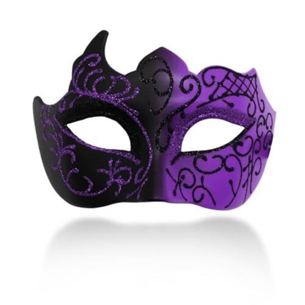 8001 Masquerade Mask Couple Venetian Shiny Retro Masks for Halloween